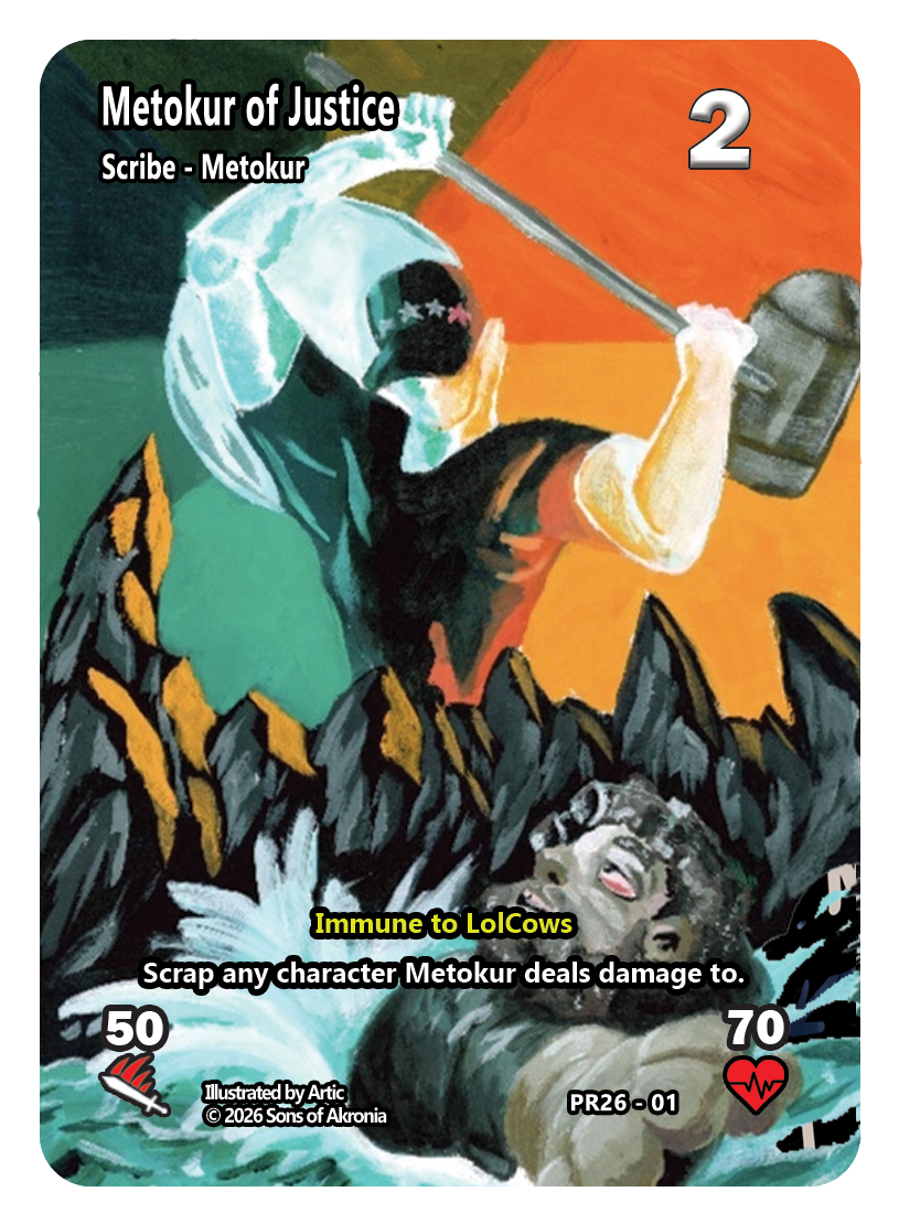 LolCow TCG 2026 Promo Set (3 Cards) – Metokur of Justice + Pikasan