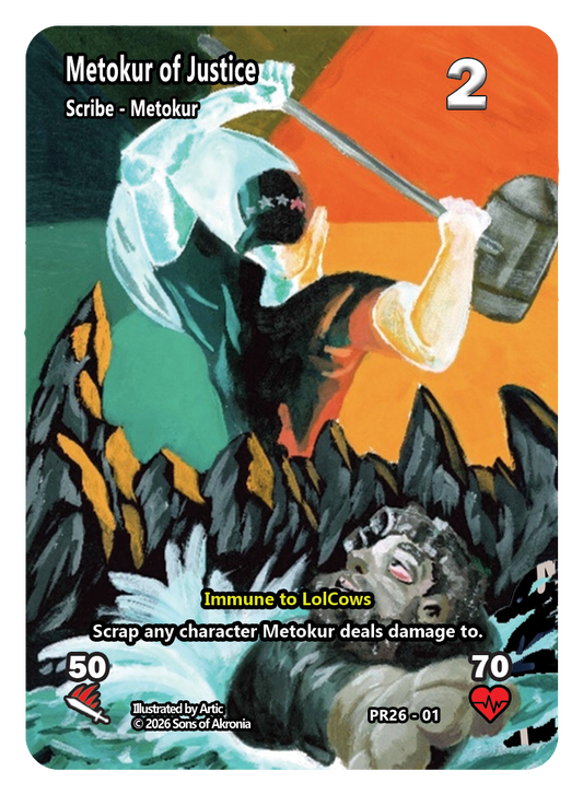 LolCow TCG 2026 Promo Set (3 Cards) – PREORDER Metokur of Justice + Pikasan, Electric Boogaloo + Secret Tape of Destiny