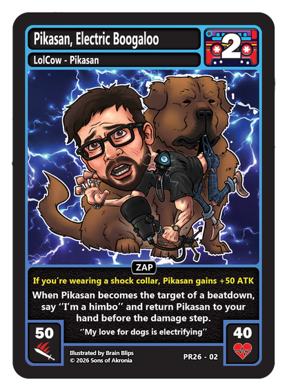 LolCow TCG 2026 Promo Set (3 Cards) – PREORDER Metokur of Justice + Pikasan, Electric Boogaloo + Secret Tape of Destiny