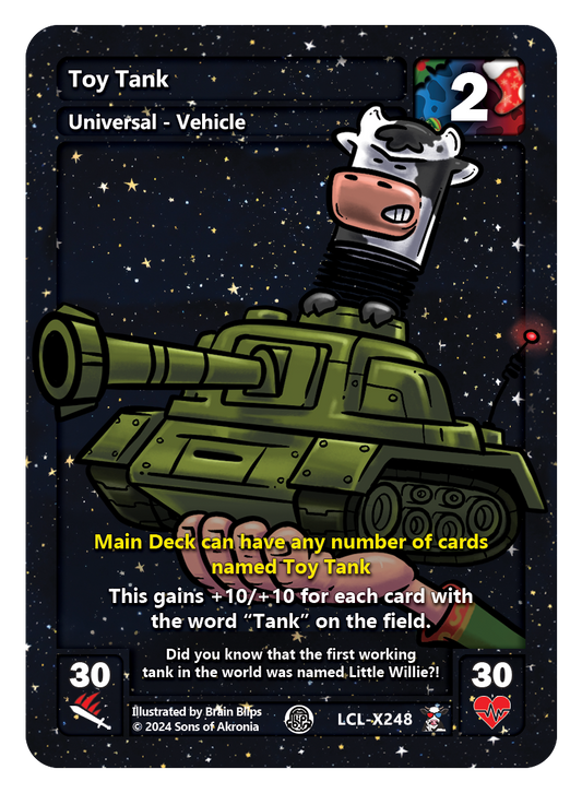 Toy Tank Full Art Trading Card - Ships early January