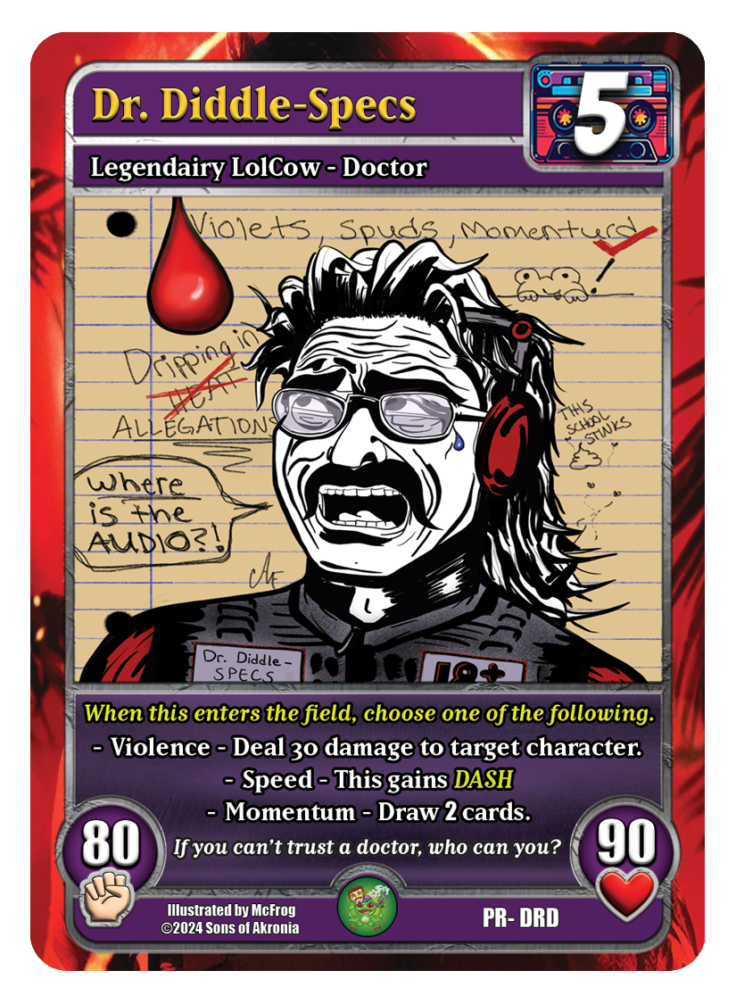 Dr. Diddle-Specs - Textured Promo Card