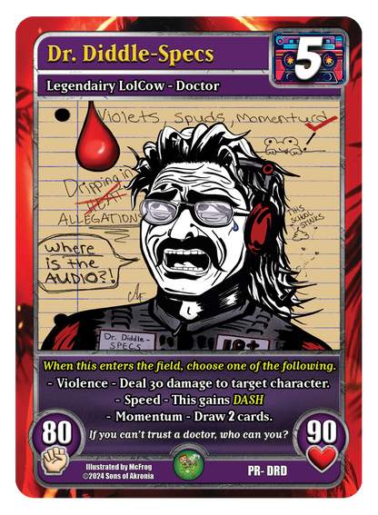 Dr. Diddle-Specs - Textured Promo Card