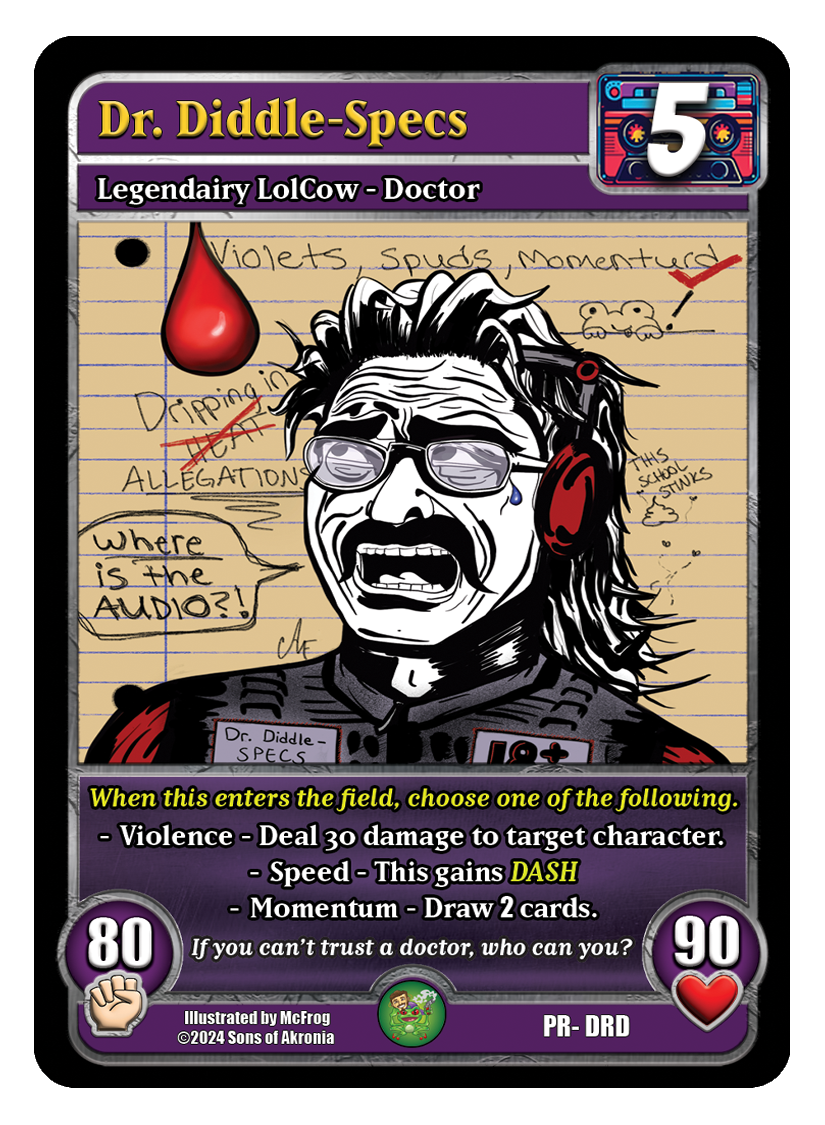 Dr. Diddle-Specs - Textured Promo Card