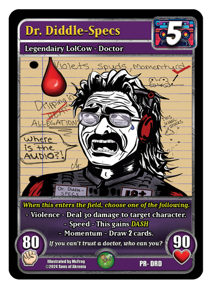 Dr. Diddle-Specs - Textured Promo Card